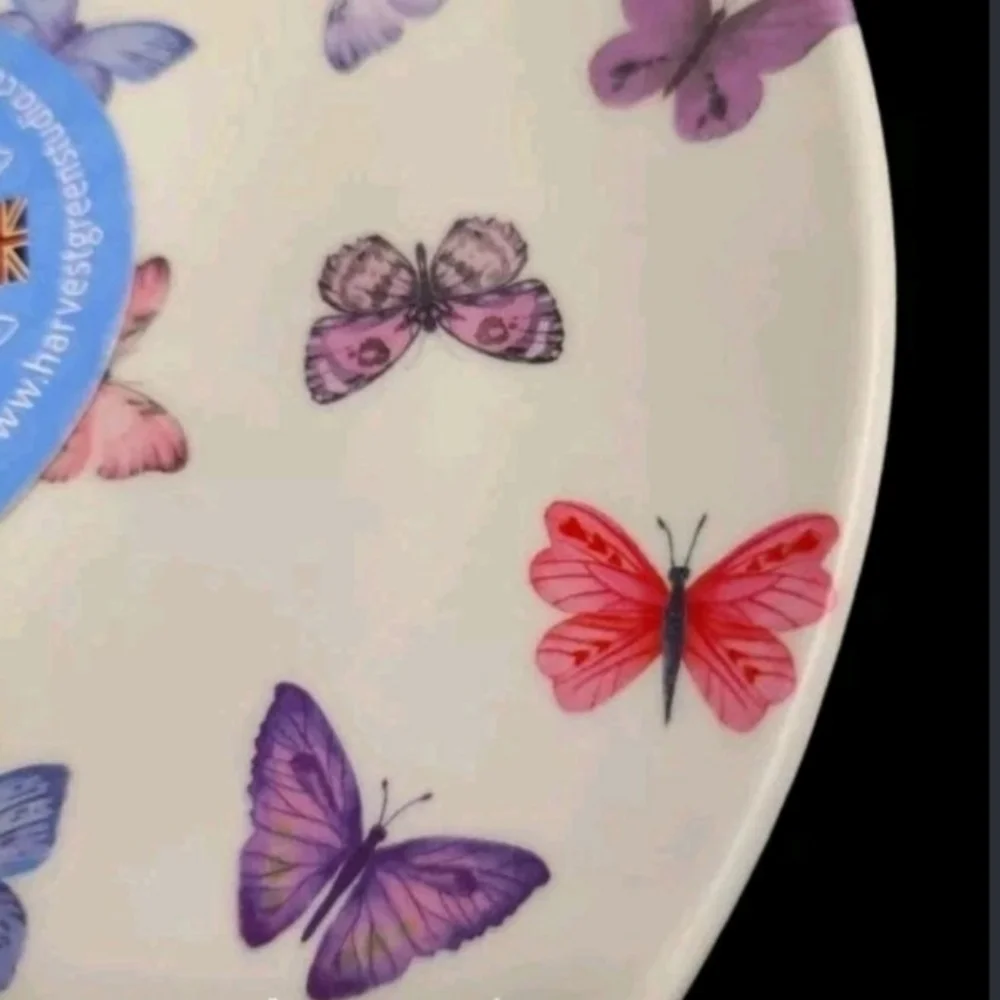 8pc Summer Butterfly Melamine Dinner Plate & Bowl Set INDOOR OUTDOOR New